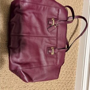 Coach shoulder Leather Tote Bag